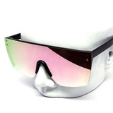 12 Pack: Oversized Rimless Shield Color Mirror Wholesale Sunglasses