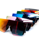 12 Pack: Oversized Rimless Shield Color Mirror Wholesale Sunglasses