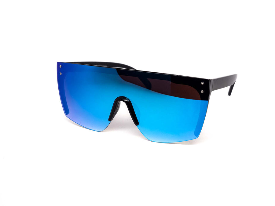 12 Pack: Oversized Rimless Shield Color Mirror Wholesale Sunglasses