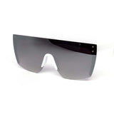 12 Pack: Oversized Rimless Shield Color Mirror Wholesale Sunglasses