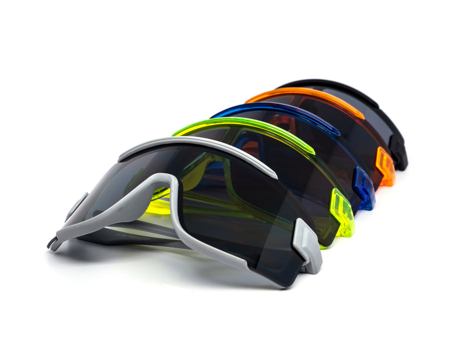 12 Pack: Modern Sports Shield Wrapper Wholesale Sunglasses