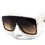 12 Pack: Semi-rimless Oversized Shield Duo-tone Wholesale Sunglasses