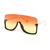 12 Pack: Semi-rimless Oversized Shield Duo-tone Wholesale Sunglasses