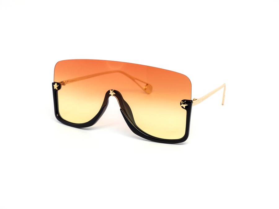 12 Pack: Semi-rimless Oversized Shield Duo-tone Wholesale Sunglasses