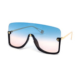 12 Pack: Semi-rimless Oversized Shield Duo-tone Wholesale Sunglasses