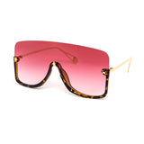 12 Pack: Semi-rimless Oversized Shield Duo-tone Wholesale Sunglasses