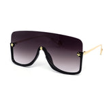 12 Pack: Semi-rimless Oversized Shield Duo-tone Wholesale Sunglasses