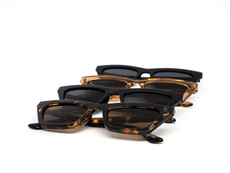 12 Pack: Modern Minimalist Petite Flat Cateye Wholesale Sunglasses