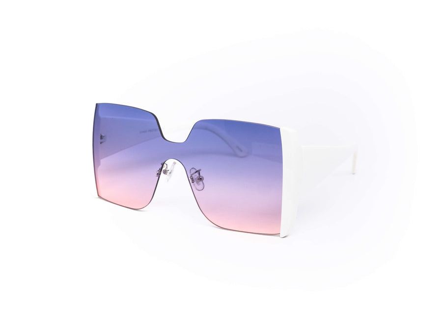 12 Pack: Semi-Rimless Oversized Color Gradient Wholesale Sunglasses