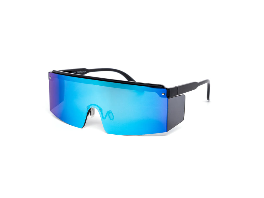 12 Pack: Retro Future Sports Shield Color Mirror Wholesale Sunglasses