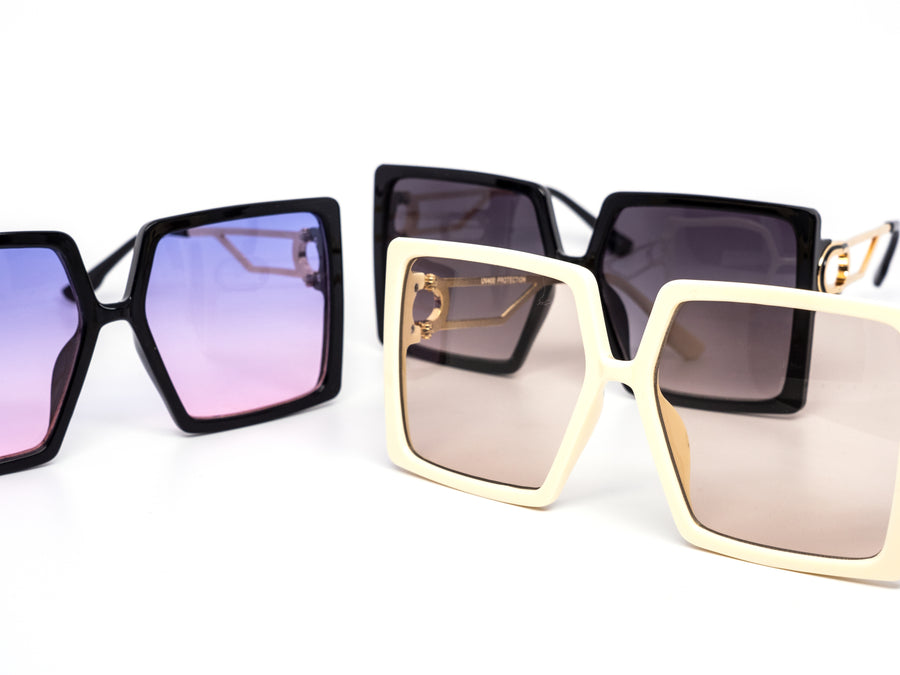 12 Pack: Oversized Modern Square Gradient Wholesale Sunglasses