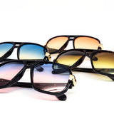 12 Pack: Retro Big Boss Aviator Duo-tone Wholesale Sunglasses