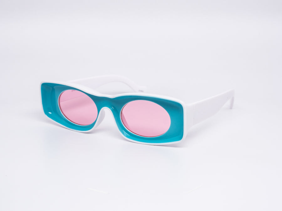 12 Pack: Unique Concave Inner Lens Rectangular Wholesale Sunglasses