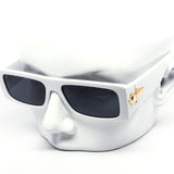 12 Pack: Chic Rectangular Chunky Gold Accent Wholesale Sunglasses