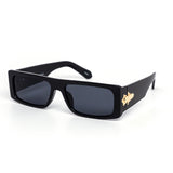 12 Pack: Chic Rectangular Chunky Gold Accent Wholesale Sunglasses