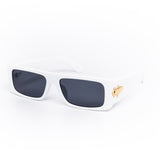 12 Pack: Chic Rectangular Chunky Gold Accent Wholesale Sunglasses