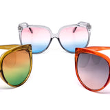 12 Pack: Minimalist Color Gradient Oversized Wholesale Sunglasses