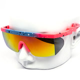 12 Pack: Lightning Sports Shield Splatter Wholesale Sunglasses