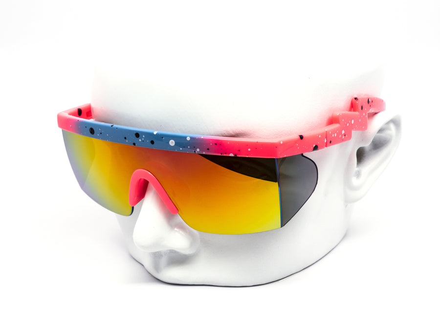 12 Pack: Lightning Sports Shield Splatter Wholesale Sunglasses