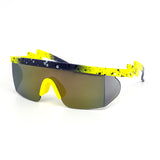 12 Pack: Lightning Sports Shield Splatter Wholesale Sunglasses