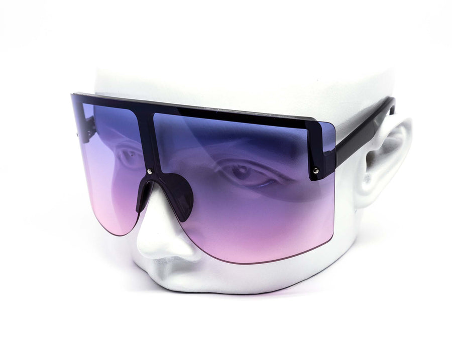 12 Pack: Rimless Face Shield Wrapper Duo-tone Wholesale Sunglasses