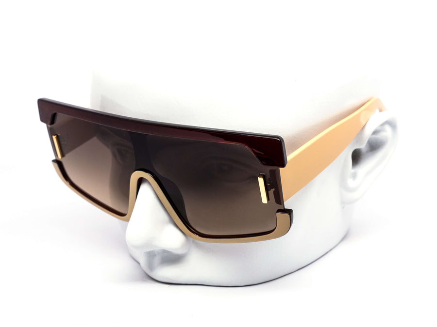 12 Pack: High Fashion Oversized Shield Gradient Wholesale Sunglasses