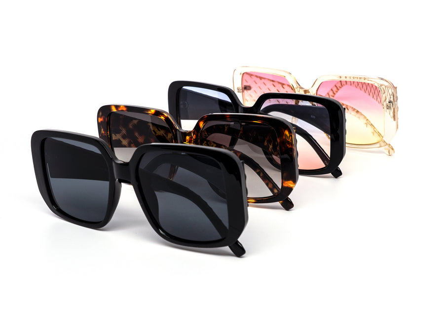 12 Pack: Oversized Square Waffle Fashion Wholesale Sunglasses