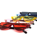 12 Pack: Unique Semi-rimless Color Cateye Wholesale Sunglasses