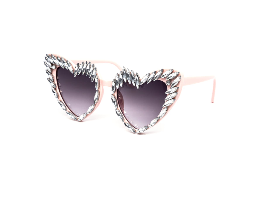 12 Pack: Icicle Rhinestone Heart Wholesale Sunglasses