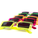 12 Pack: Neon Chunky Trendy Rectangular Wholesale Sunglasses