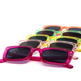 12 Pack: Neon Retro Rectangular Cateye Wholesale Sunglasses