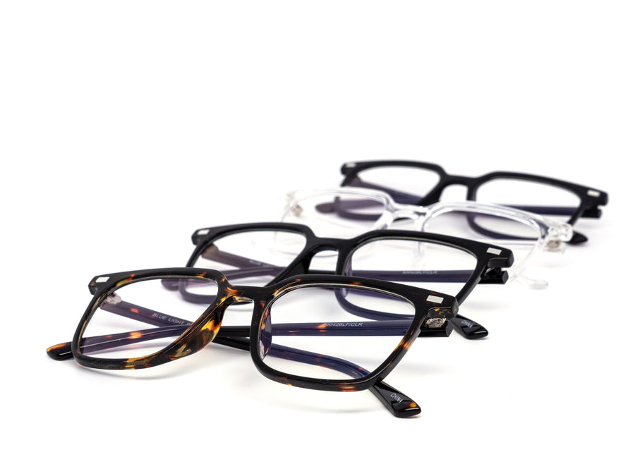 12 Pack: Minimal Solid Wholesale Eyeglasses with Blue Light Filtering