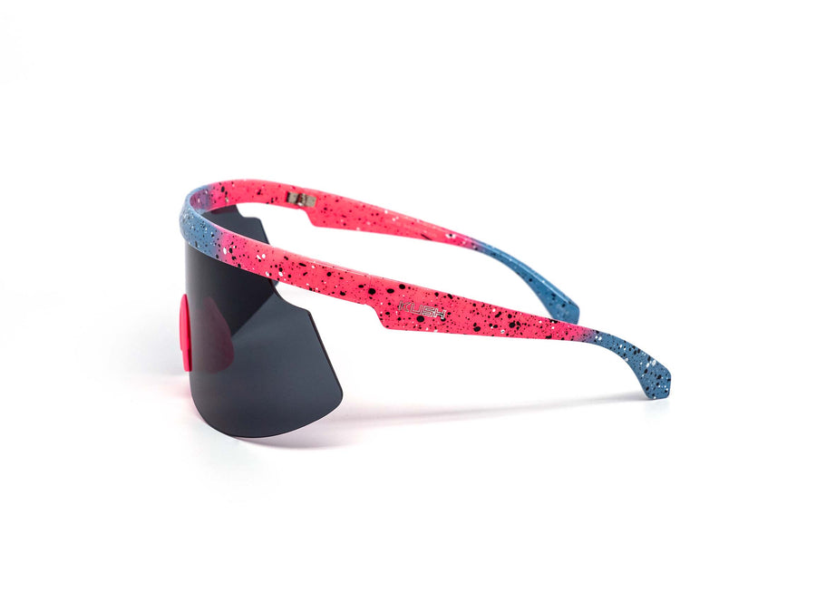 12 Pack: Kush Sport Shield Retro Splatter Wholesale Sunglasses