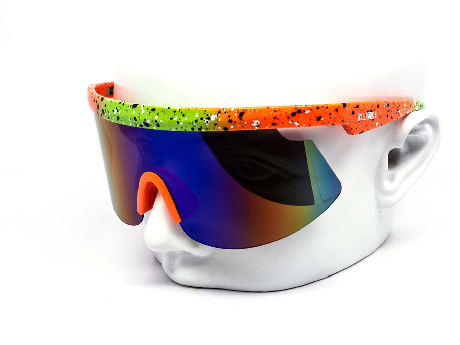 12 Pack: Sport Shield Burnt Mirror Wholesale Sunglasses