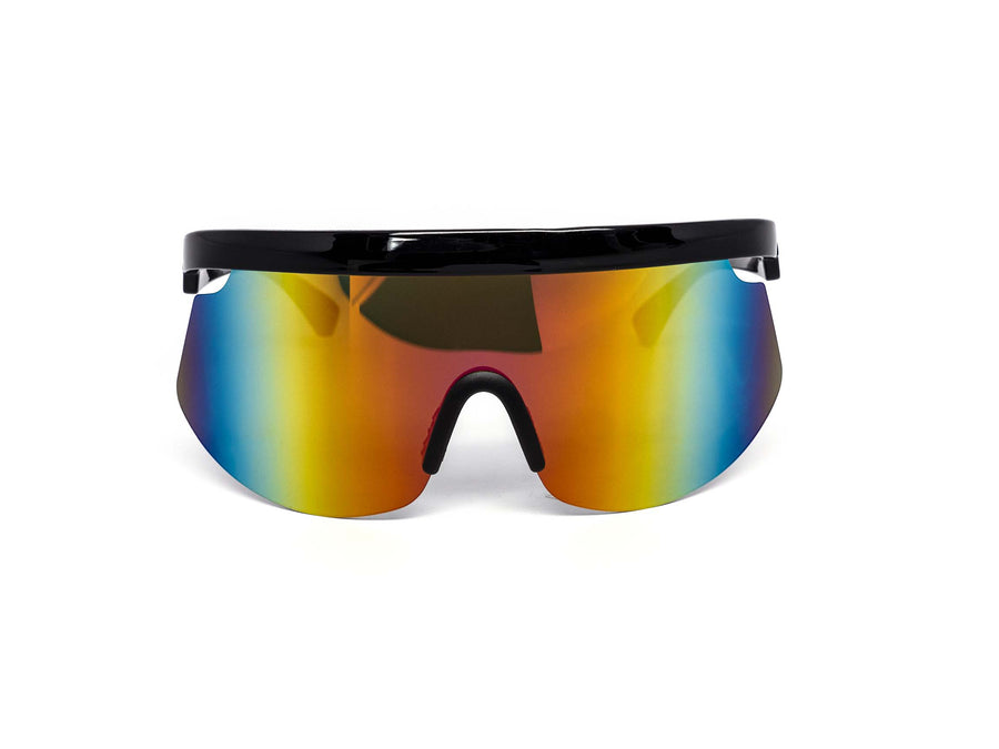 12 Pack: Sport Shield Burnt Mirror Wholesale Sunglasses