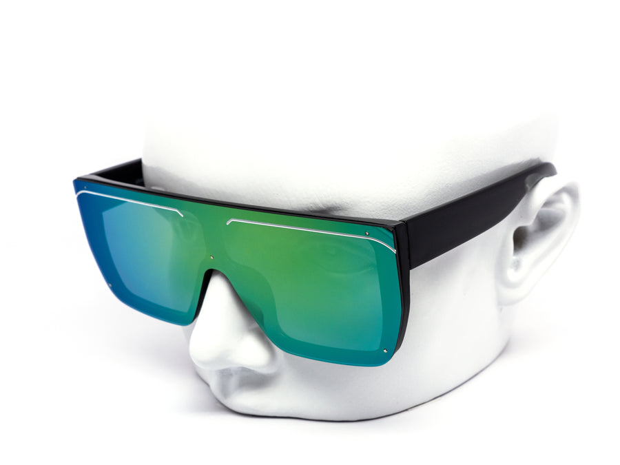 12 Pack: Sleek Oversized Edgeless Flat Shield Wholesale Sunglasses