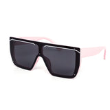 12 Pack: Sleek Oversized Edgeless Flat Shield Wholesale Sunglasses