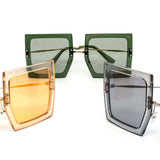12 Pack: Eccentric Oversized Color Square Wholesale Sunglasses