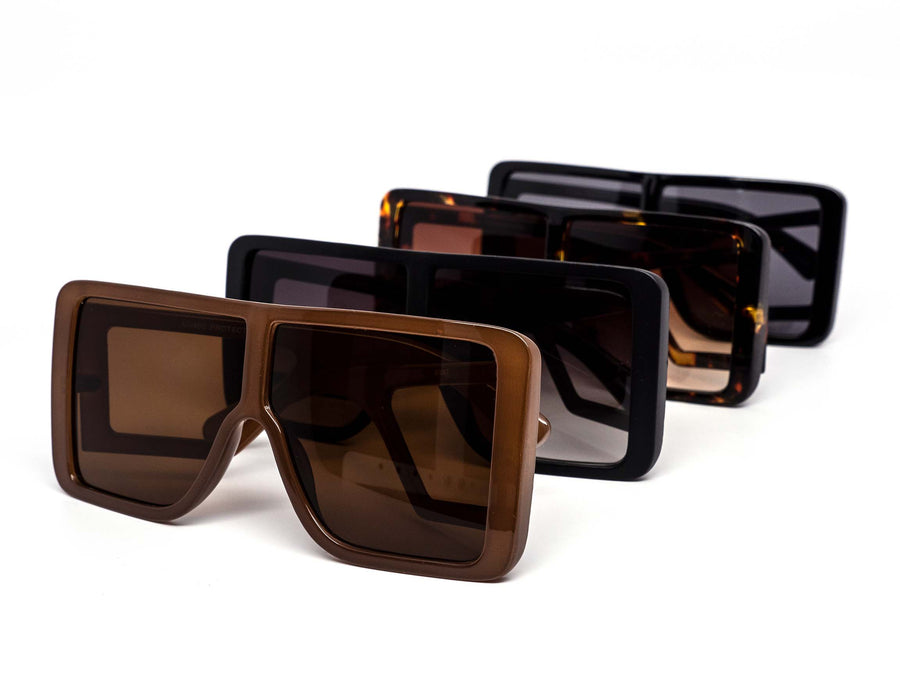 12 Pack: Eccentric Oversized Square Skeleton Wholesale Sunglasses