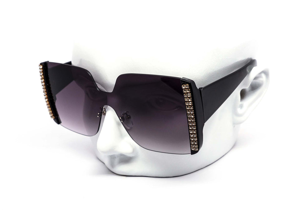 12 Pack: Rhinestone Mono Blade Wholesale Sunglasses