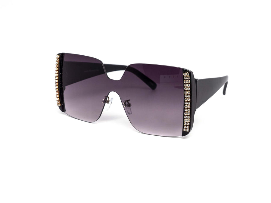 12 Pack: Rhinestone Mono Blade Wholesale Sunglasses