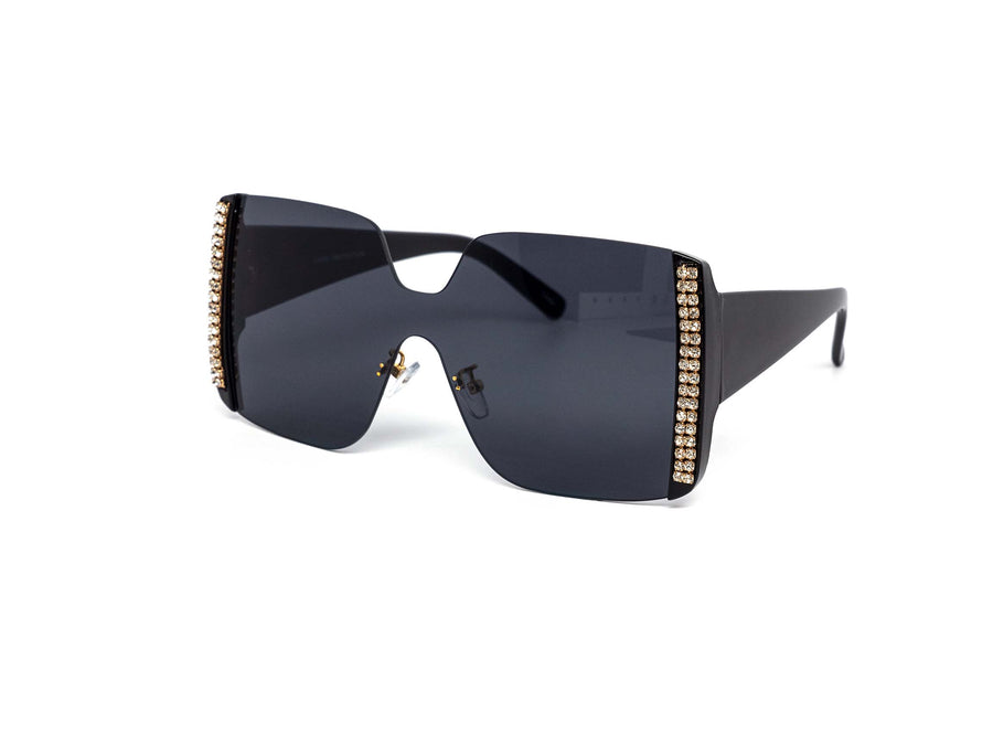 12 Pack: Rhinestone Mono Blade Wholesale Sunglasses