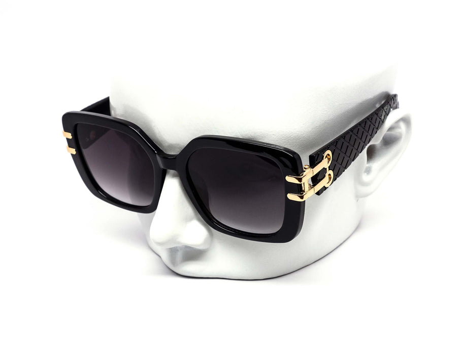 12 Pack: Oversized Square Fashion Cross-Hatched Wholesale Sunglasses
