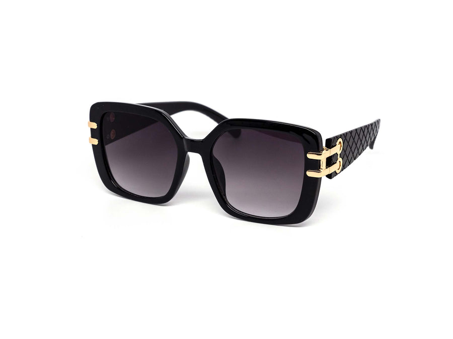 12 Pack: Oversized Square Fashion Cross-Hatched Wholesale Sunglasses