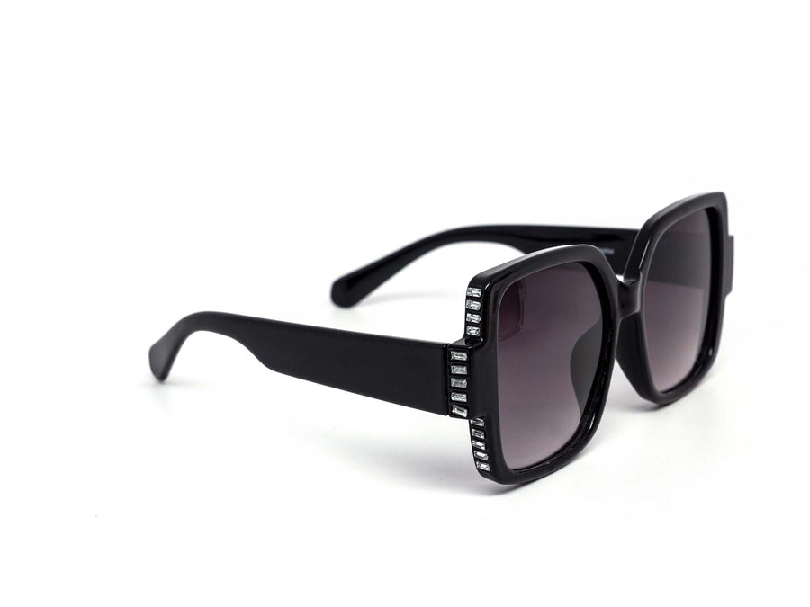 12 Pack: Minimal Oversized Rhinestone Accented Wholesale Sunglasses