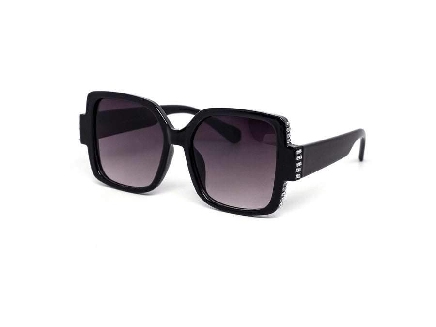12 Pack: Minimal Oversized Rhinestone Accented Wholesale Sunglasses