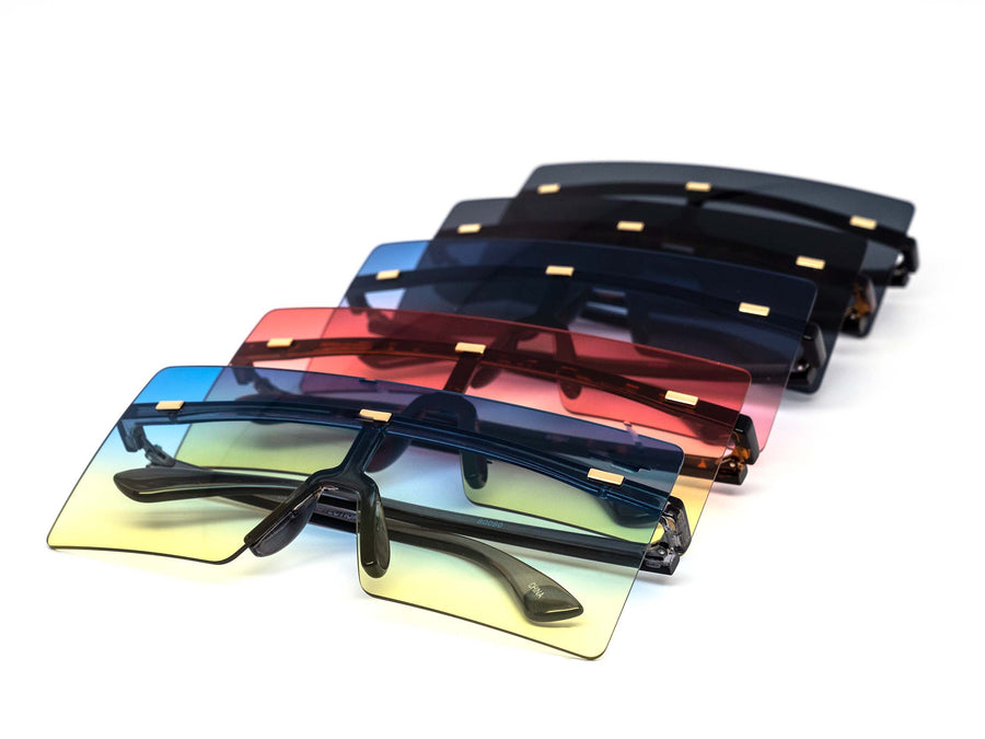 12 Pack: Chic Rimless Oversized Shield Wholesale Sunglasses