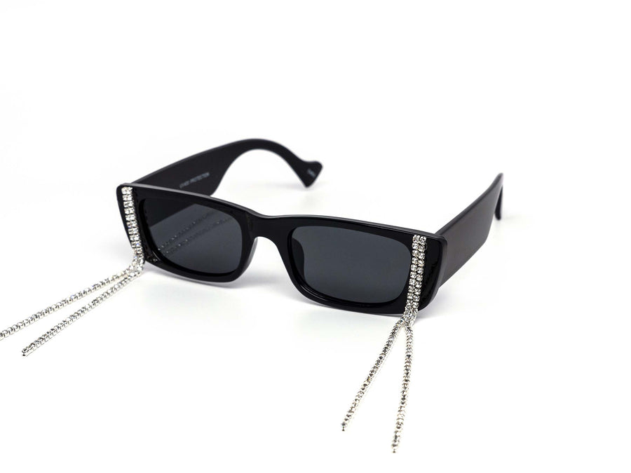 12 Pack: Chunky Rhinestone Tear Drip Wholesale Sunglasses