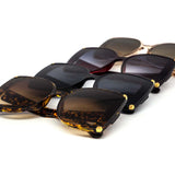12 Pack: Oversized Half-chunk Minimal Gold Accent Wholesale Sunglasses