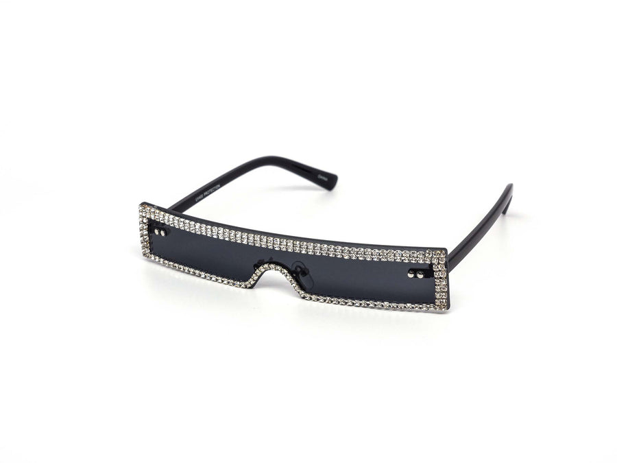 12 Pack: High Fashion Rhinestone Slim Color Wholesale Sunglasses